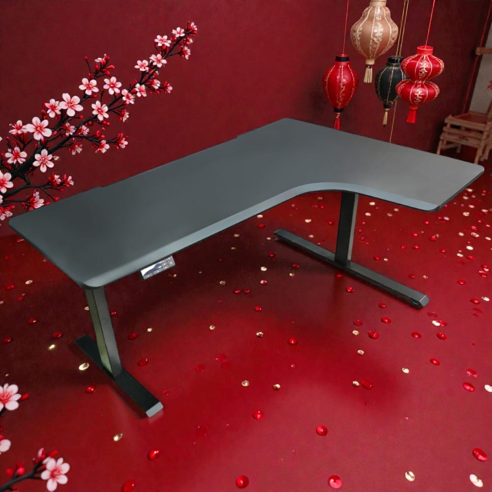 l shape table singapore, l shaped standing desk, adjustable table sg